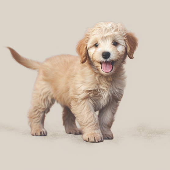 happy Mini Labradoodle pup